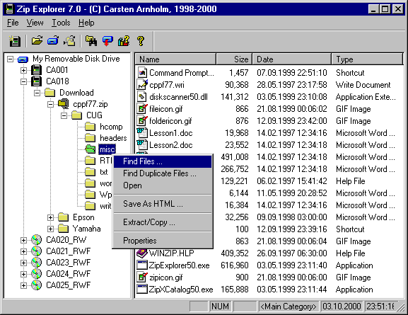Zip Explorer Screenshot